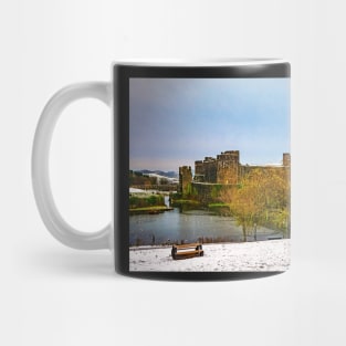 Caerphilly Castle on a Snowy Day Mug